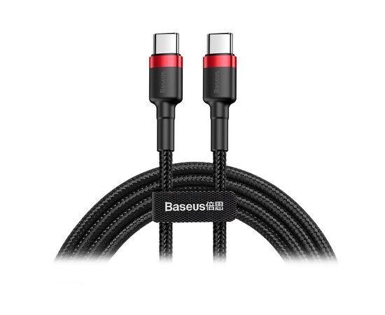 Дата кабель USB 3.1 Type-C to Type-C 2.0m 3A red-black Baseus (CATKLF-H91)
