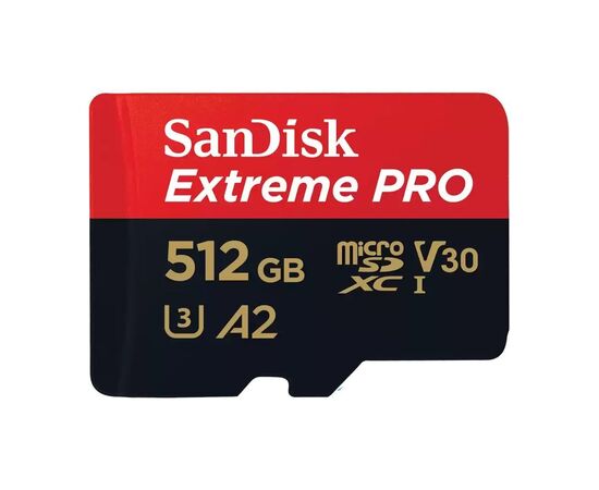Карта памяти SanDisk 512 GB microSDXC UHS-I U3 Extreme Pro+SD Adapter (SDSQXCD-512G-GN6MA), изображение 2 Карта памяти SanDisk 512 GB microSDXC UHS-I U3 Extreme Pro+SD Adapter (SDSQXCD-512G-GN6MA), изображение 2