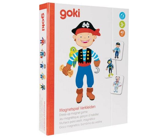 Развивающая игрушка Goki Магнитная книга Наряды для мальчика (58741G), изображение 4 Развивающая игрушка Goki Магнитная книга Наряды для мальчика (58741G), изображение 4