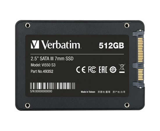 Накопитель SSD 2.5" 512GB Verbatim (49352), изображение 2 Накопитель SSD 2.5" 512GB Verbatim (49352), изображение 2