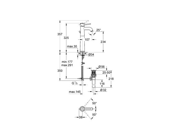 Смеситель Grohe BauClassic (32868000), изображение 6 Смеситель Grohe BauClassic (32868000), изображение 6