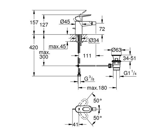 Смеситель Grohe BauLoop bidet (23338000), изображение 6 Смеситель Grohe BauLoop bidet (23338000), изображение 6