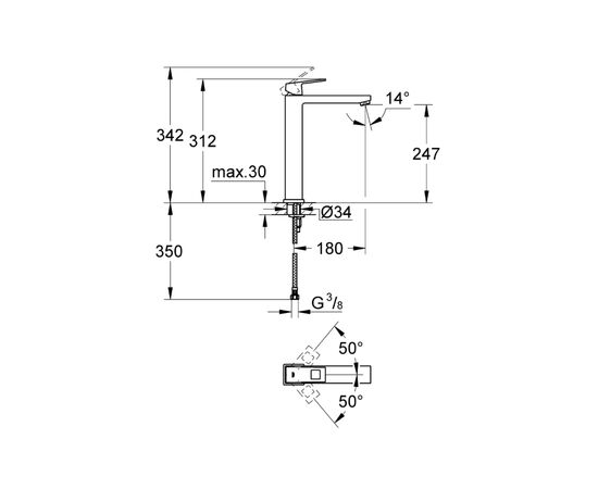 Смеситель Grohe Eurocube (23406000), изображение 9 Смеситель Grohe Eurocube (23406000), изображение 9