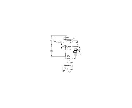 Смеситель Grohe Eurosmart Cosmopolitan basin M (23325000), изображение 3 Смеситель Grohe Eurosmart Cosmopolitan basin M (23325000), изображение 3
