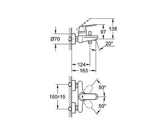 Смеситель Grohe Eurosmart Cosmopolitan (32831000), изображение 4 Смеситель Grohe Eurosmart Cosmopolitan (32831000), изображение 4