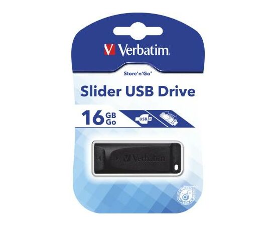 USB флеш накопитель Verbatim 16GB Slider Black USB 2.0 (98696), изображение 5 USB флеш накопитель Verbatim 16GB Slider Black USB 2.0 (98696), изображение 5