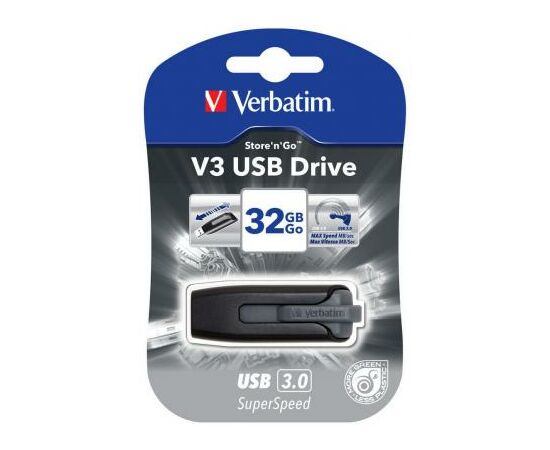 USB флеш накопитель Verbatim 32GB Store 'n' Go Grey USB 3.0 (49173), изображение 5 USB флеш накопитель Verbatim 32GB Store 'n' Go Grey USB 3.0 (49173), изображение 5
