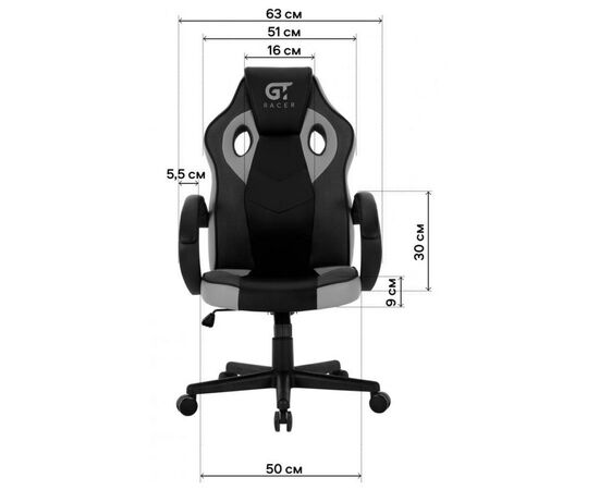 Кресло игровое GT Racer X-2752 Black/Blue, изображение 9 Кресло игровое GT Racer X-2752 Black/Blue, изображение 9