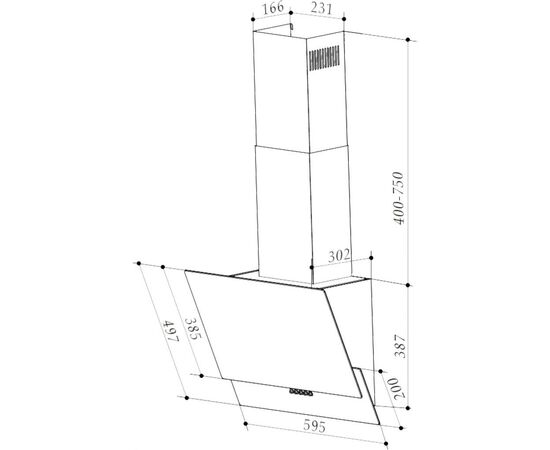 Вытяжка кухонная Interline ALTEA BK A 60 PB/GL/A (ALTEABKA60PB/GL/A), изображение 7