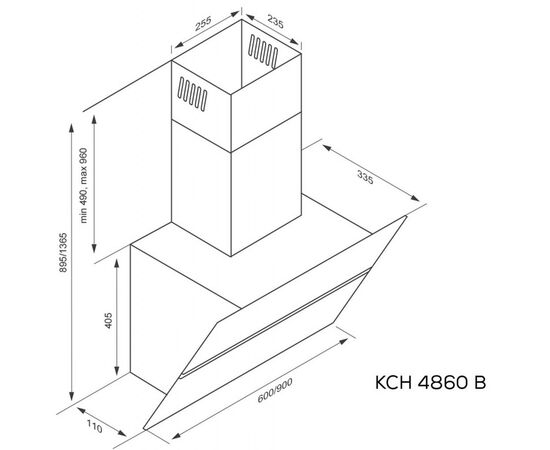 Вытяжка кухонная Kernau KCH 4860 B, изображение 2 Вытяжка кухонная Kernau KCH 4860 B, изображение 2