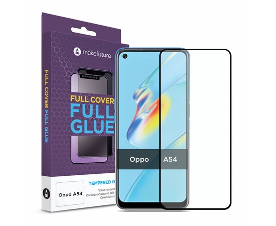 Стекло защитное MakeFuture Oppo A54 Full Cover Full Glue (MGF-OPA54)