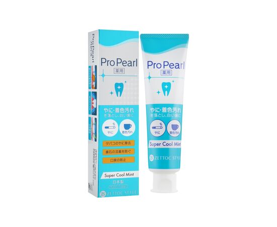 Зубная паста Zettoc ProPearl Активный уход со вкусом мяты 100 г (4582118954308), изображение 2 Зубная паста Zettoc ProPearl Активный уход со вкусом мяты 100 г (4582118954308), изображение 2