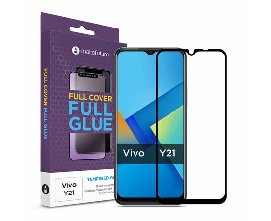 Стекло защитное MakeFuture Vivo Y21 (MGF-VY21)