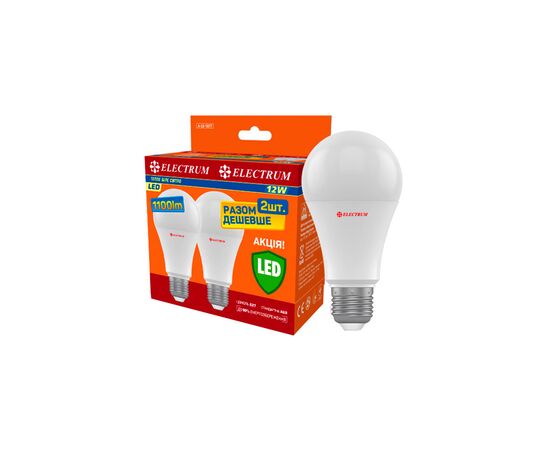 Лампочка Electrum A60 12W PA LS-14 Е27 3000K 2шт. (A-LS-1876)