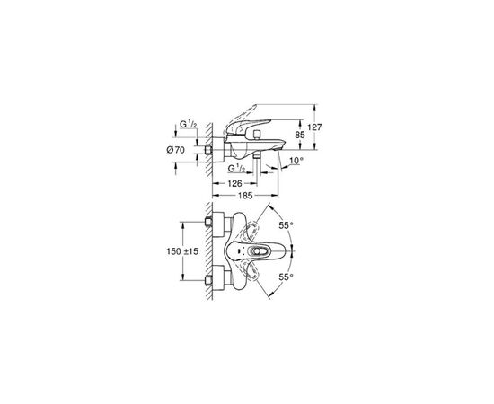 Смеситель Grohe Eurostyle (33591003), изображение 2 Смеситель Grohe Eurostyle (33591003), изображение 2