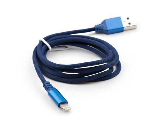 Дата кабель USB 2.0 AM to Lightning nylon 1m blue Vinga (VCPDCLNB21B), изображение 2 Дата кабель USB 2.0 AM to Lightning nylon 1m blue Vinga (VCPDCLNB21B), изображение 2