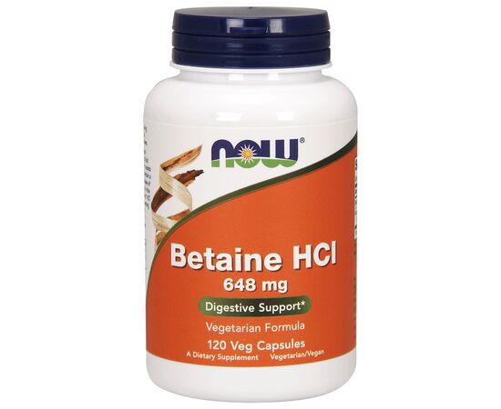 Витамин Now Foods Бетаин HCI 648 мг, 120 гелевых капсул (NOW-02938)