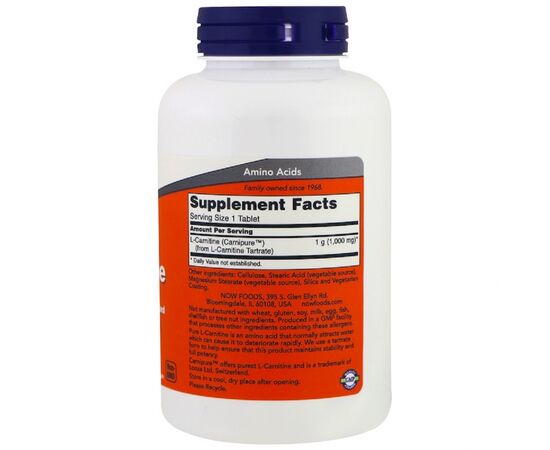 Витамин Now Foods L-Карнитин, 1000 мг, L-Carnitine, 50 таблеток (NF0067), изображение 2 Витамин Now Foods L-Карнитин, 1000 мг, L-Carnitine, 50 таблеток (NF0067), изображение 2