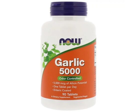 Травы Now Foods Чеснок 5000мг, Garlic 5000, 90 таблеток (NOW-01814)