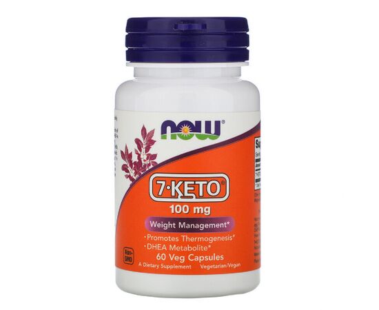 Витамин Now Foods 7-KETO, (Дегидроэпиандростерон), 100 мг, 60 Вегетарианских (NOW-03013)