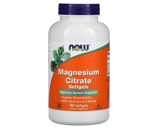 Мінерали Now Foods Магній Цитрат, Magnesium Citrate, 180 капсул (NOW-01298)