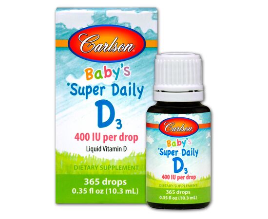 Витамин Carlson Витамин D3 для Малышей в Каплях, 400 МЕ, Baby's Super Daily (CAR-01250)