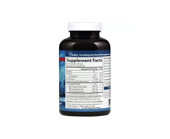 Жирные кислоты Carlson Рыбий Жир, Вкус Лимона, The Very Finest, 120+30 желатиновых (CL1634), изображение 2 Жирные кислоты Carlson Рыбий Жир, Вкус Лимона, The Very Finest, 120+30 желатиновых (CL1634), изображение 2