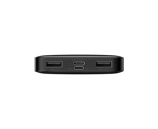 Батарея универсальная Baseus Bipow 10000mAh, PD/15W, USB-C/3A, 2*USB-A/3A(max.), black (PPDML-I01), изображение 4 Батарея универсальная Baseus Bipow 10000mAh, PD/15W, USB-C/3A, 2*USB-A/3A(max.), black (PPDML-I01), изображение 4