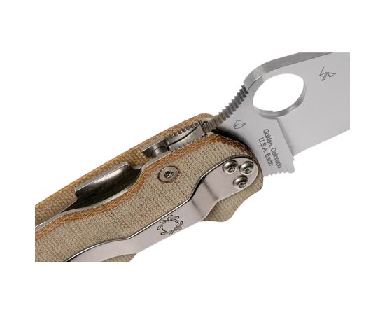 Ніж Spyderco Para Military 2 Brown Micarta CPM Cru-Wear (C81MPCW2), зображення 4 Ніж Spyderco Para Military 2 Brown Micarta CPM Cru-Wear (C81MPCW2), зображення 4