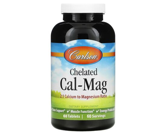 Минералы Carlson Кальций-Магний Хелатный, Chelated Cal-Mag, 60 таблеток (CL5470)