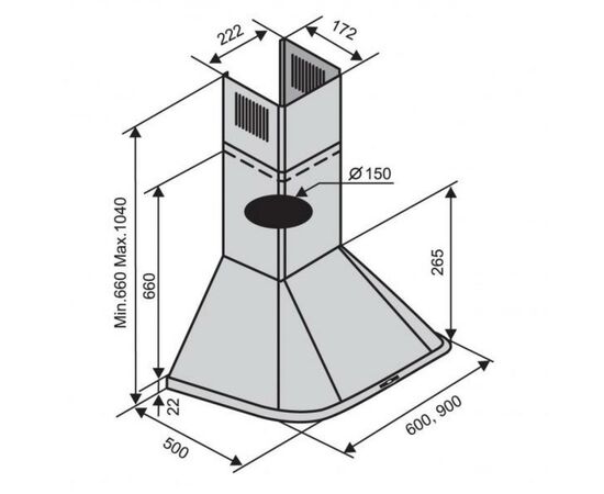 Вытяжка кухонная Ventolux MONACO 60 AN (800), изображение 2 Вытяжка кухонная Ventolux MONACO 60 AN (800), изображение 2