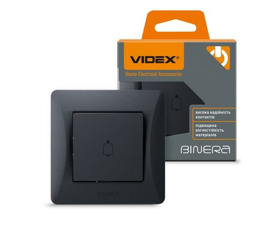 Кнопка звонка Videx BINERA  1кл черный графит (VF-BNDB1-BG), изображение 3 Кнопка звонка Videx BINERA  1кл черный графит (VF-BNDB1-BG), изображение 3