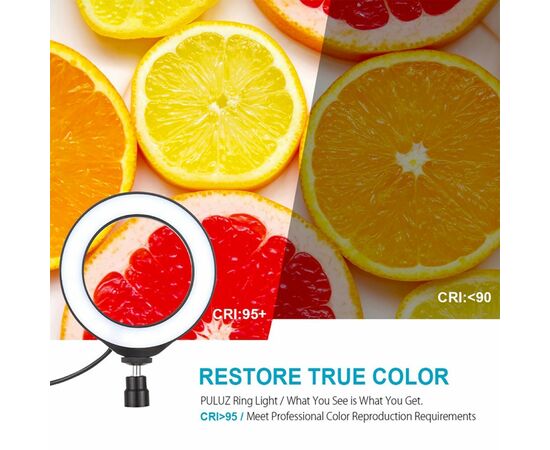 Набор блогера Puluz Ring USB LED lamp 6.2"+ tripod 1.1m (PKT3036), изображение 5 Набор блогера Puluz Ring USB LED lamp 6.2"+ tripod 1.1m (PKT3036), изображение 5