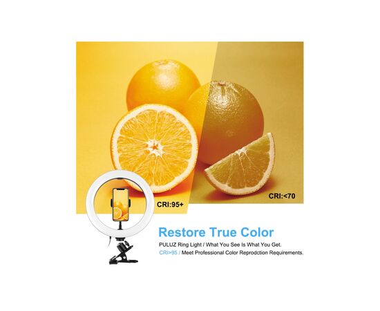 Набор блогера Puluz Ring USB LED lamp PKT3126B 10.2" + зажим (PKT3126B), изображение 4 Набор блогера Puluz Ring USB LED lamp PKT3126B 10.2" + зажим (PKT3126B), изображение 4