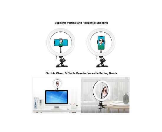 Набор блогера Puluz Ring USB LED lamp PKT3126B 10.2" + зажим (PKT3126B), изображение 5 Набор блогера Puluz Ring USB LED lamp PKT3126B 10.2" + зажим (PKT3126B), изображение 5