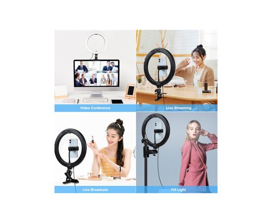 Набор блогера Puluz Ring USB LED lamp PKT3126B 10.2" + зажим (PKT3126B), изображение 6 Набор блогера Puluz Ring USB LED lamp PKT3126B 10.2" + зажим (PKT3126B), изображение 6