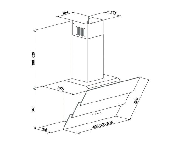 Вытяжка кухонная Eleyus Fiona 1000 60 BL, изображение 10 Вытяжка кухонная Eleyus Fiona 1000 60 BL, изображение 10