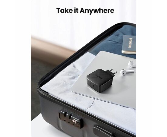 Зарядное устройство Ugreen CD216 66W 2xType-C PD Charger (Black) (70867), изображение 5 Зарядное устройство Ugreen CD216 66W 2xType-C PD Charger (Black) (70867), изображение 5