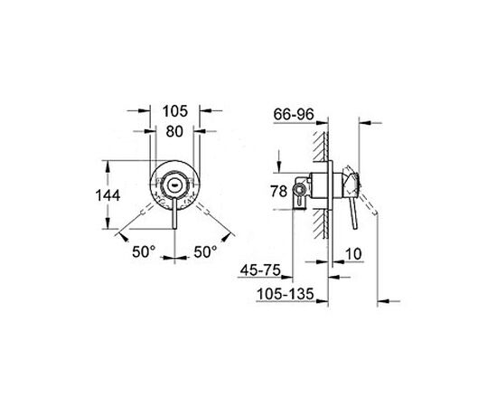 Смеситель Grohe BauClassic OHM set conc. shower (29048000), изображение 3 Смеситель Grohe BauClassic OHM set conc. shower (29048000), изображение 3