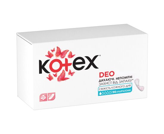 Щоденні прокладки Kotex Ultraslim Deo 56 шт. (5029053548258/5029053548111), зображення 2 Щоденні прокладки Kotex Ultraslim Deo 56 шт. (5029053548258/5029053548111), зображення 2