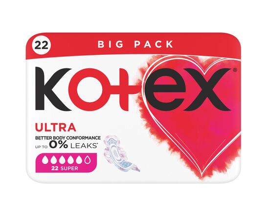 Гигиенические прокладки Kotex Ultra Super 22 шт. (5029053569123), изображение 2 Гигиенические прокладки Kotex Ultra Super 22 шт. (5029053569123), изображение 2