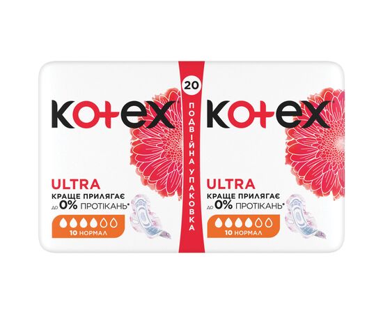 Гігієнічні прокладки Kotex Ultra Normal 20 шт. (5029053542638), зображення 2 Гігієнічні прокладки Kotex Ultra Normal 20 шт. (5029053542638), зображення 2