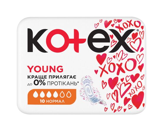 Гігієнічні прокладки Kotex Young Normal 10 шт. (5029053542881), зображення 2 Гігієнічні прокладки Kotex Young Normal 10 шт. (5029053542881), зображення 2