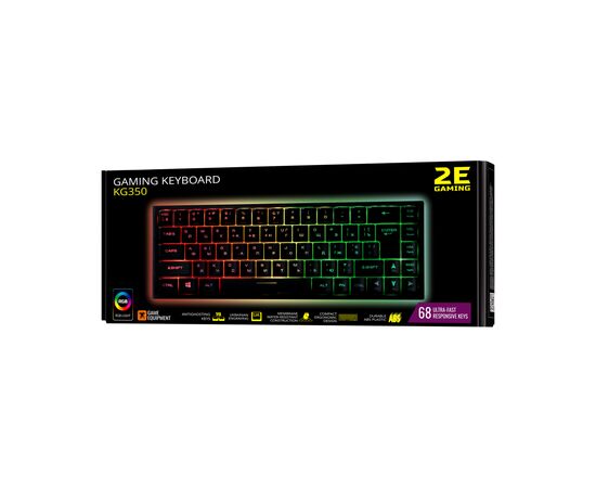 Клавиатура 2E GAMING KG350 RGB 68key USB Black (2E-KG350UBK), изображение 4 Клавиатура 2E GAMING KG350 RGB 68key USB Black (2E-KG350UBK), изображение 4