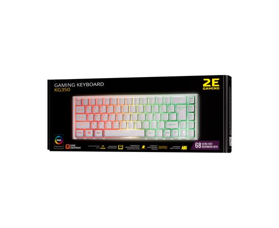 Клавиатура 2E GAMING KG350 RGB 68key USB White (2E-KG350UWT), изображение 9 Клавиатура 2E GAMING KG350 RGB 68key USB White (2E-KG350UWT), изображение 9
