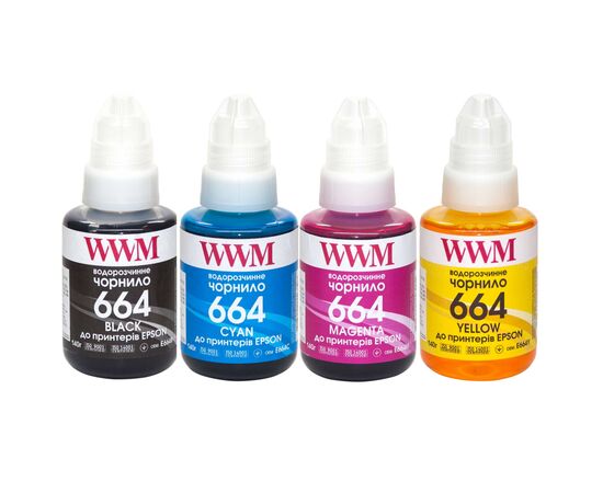 Чернила WWM Epson L110/L210/L300, 4х140г B/C/M/Y (E664SET4)