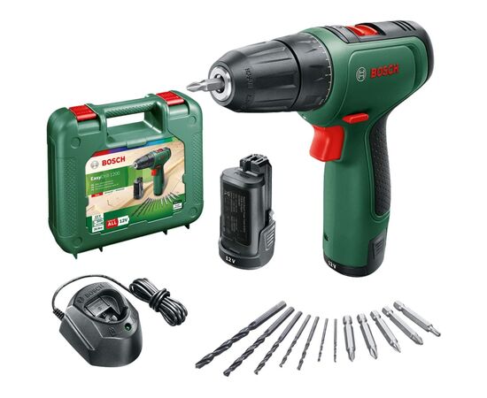 Шуруповерт Bosch EasyDrill 1200, 12В, 2х1.5Ач, ЗУ, набор сверл и бит, кейс (0.603.9D3.007), изображение 2 Шуруповерт Bosch EasyDrill 1200, 12В, 2х1.5Ач, ЗУ, набор сверл и бит, кейс (0.603.9D3.007), изображение 2