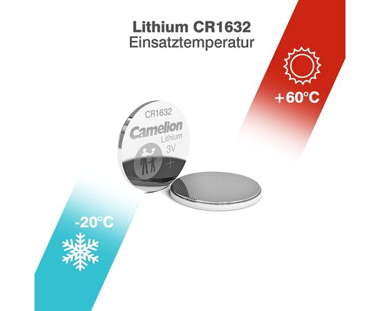 Батарейка Camelion CR 1632 Lithium * 1 (CR1632-BP5), изображение 3 Батарейка Camelion CR 1632 Lithium * 1 (CR1632-BP5), изображение 3