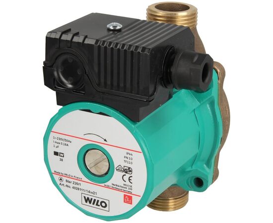 Циркуляционный насос Wilo Star-Z 20/1, 1", 10 бар, 140 мм, 30 Вт, 230V (4028111), изображение 2 Циркуляционный насос Wilo Star-Z 20/1, 1", 10 бар, 140 мм, 30 Вт, 230V (4028111), изображение 2