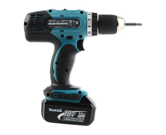 Шуруповерт Makita DDF453RFE 2x3Ah, кейс, ЗУ (DDF453RFE), изображение 3 Шуруповерт Makita DDF453RFE 2x3Ah, кейс, ЗУ (DDF453RFE), изображение 3